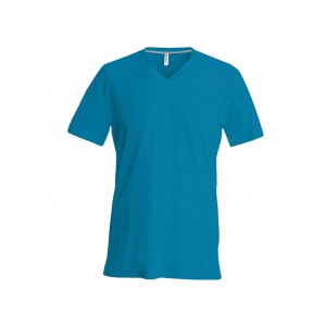 Kariban V-nyak frfipl, Tropical Blue (T-shirt, pl, 90-100% pamut)