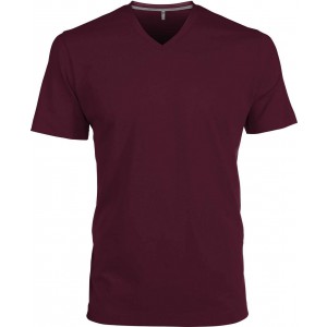 Kariban V-nyak frfipl, Wine (T-shirt, pl, 90-100% pamut)