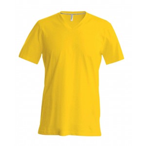 Kariban V-nyak frfipl, Yellow (T-shirt, pl, 90-100% pamut)