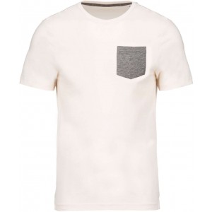 Kariban zsebes pl organikus pamut, Cream/Grey Heather (T-shirt, pl, 90-100% pamut)