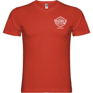 Roly Samoyedo V-nyak frfi pl, Red (T-shirt, pl, 90-100% pamut)