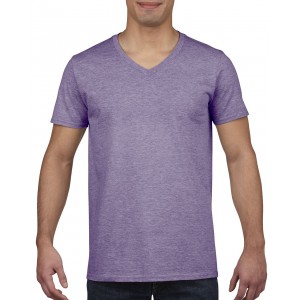 Gildan SoftStyle frfi V-nyak pl, Heather Purple (T-shirt, pl, kevertszlas, mszlas)