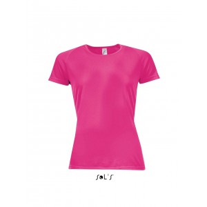 Sols Sporty raglnujjas ni pl, Neon Pink 2 (T-shirt, pl, kevertszlas, mszlas)