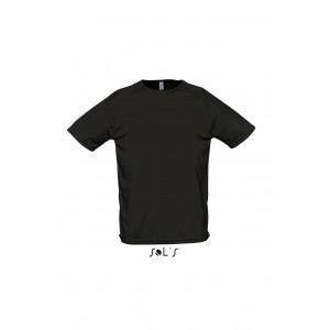 Sols Sporty raglnujj pl, Black (T-shirt, pl, kevertszlas, mszlas)