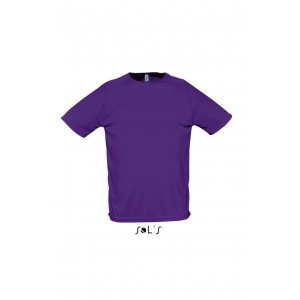 Sols Sporty raglnujj pl, Dark Purple (T-shirt, pl, kevertszlas, mszlas)