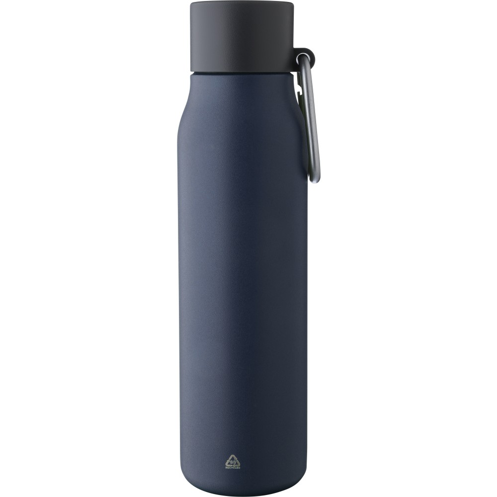 Újraacél palack, 600 ml, kék (termosz)