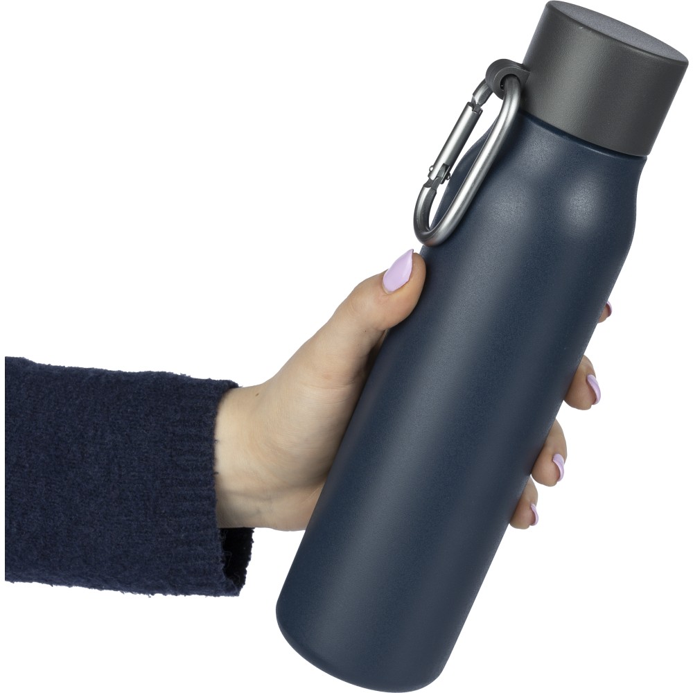 Újraacél palack, 600 ml, kék (termosz)