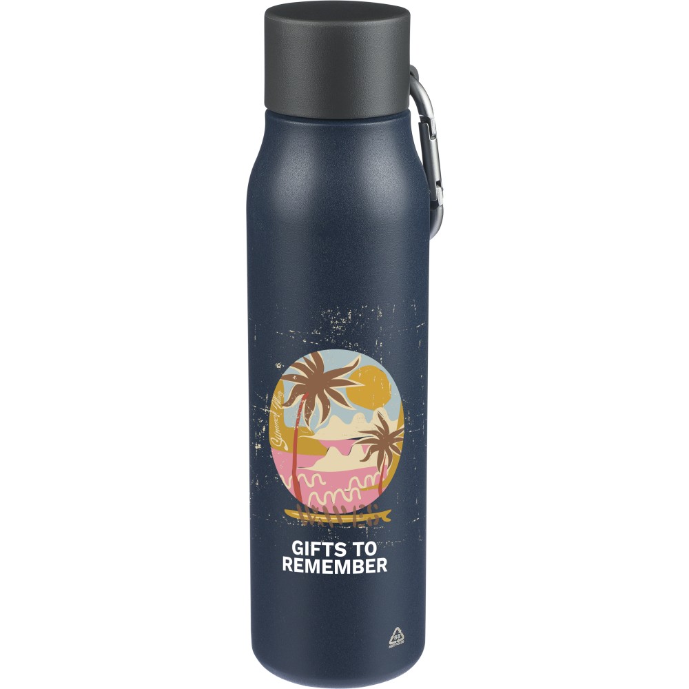Újraacél palack, 600 ml, kék (termosz)