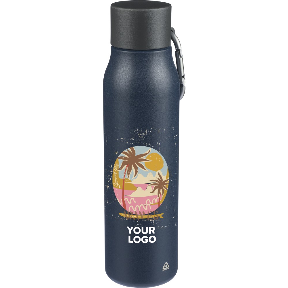 Újraacél palack, 600 ml, kék (termosz)