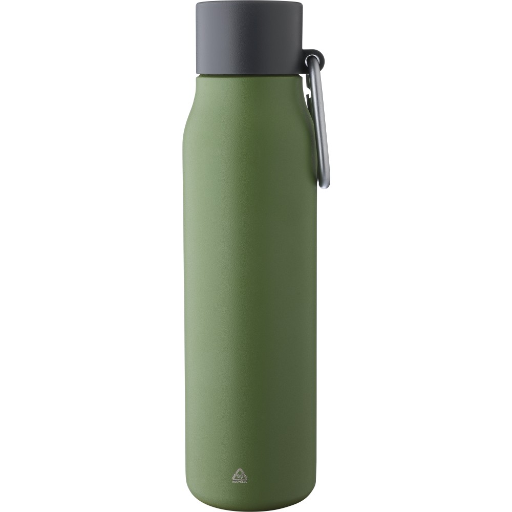 Újraacél palack, 600 ml, zöld (termosz)