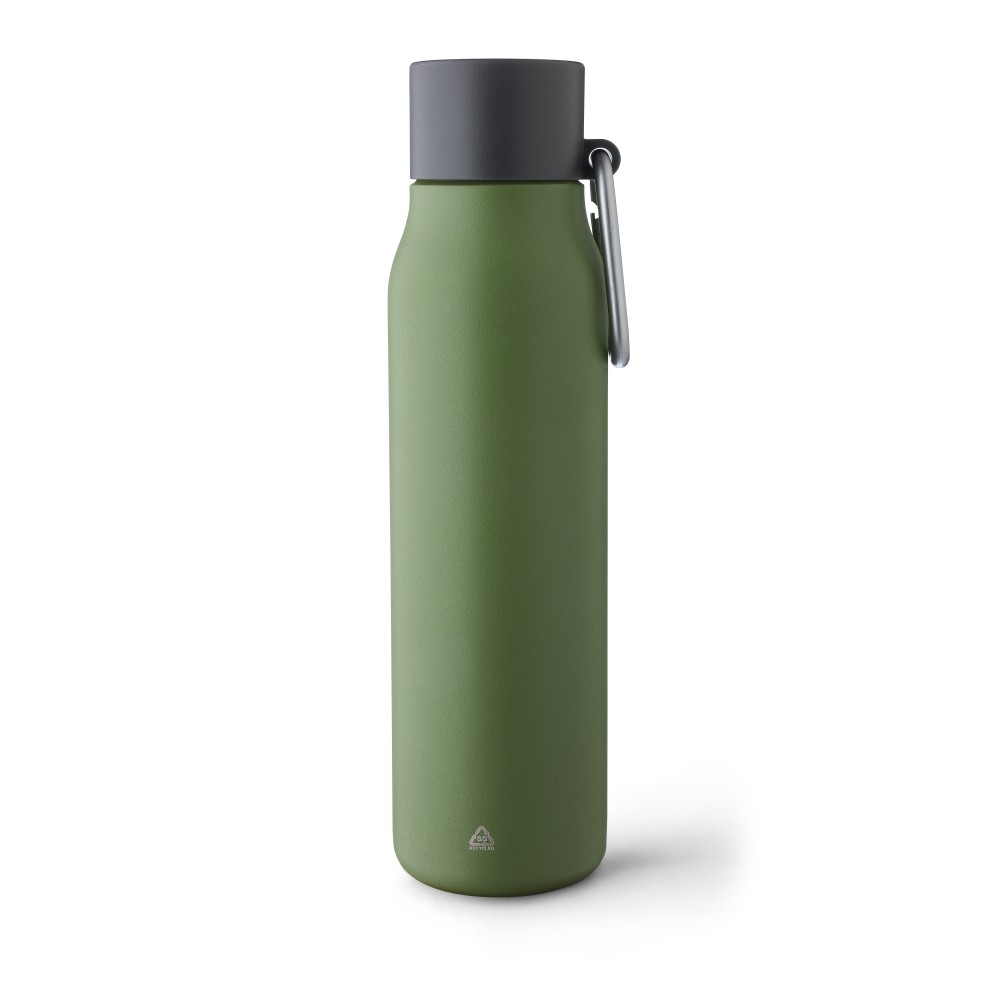 Újraacél palack, 600 ml, zöld (termosz)