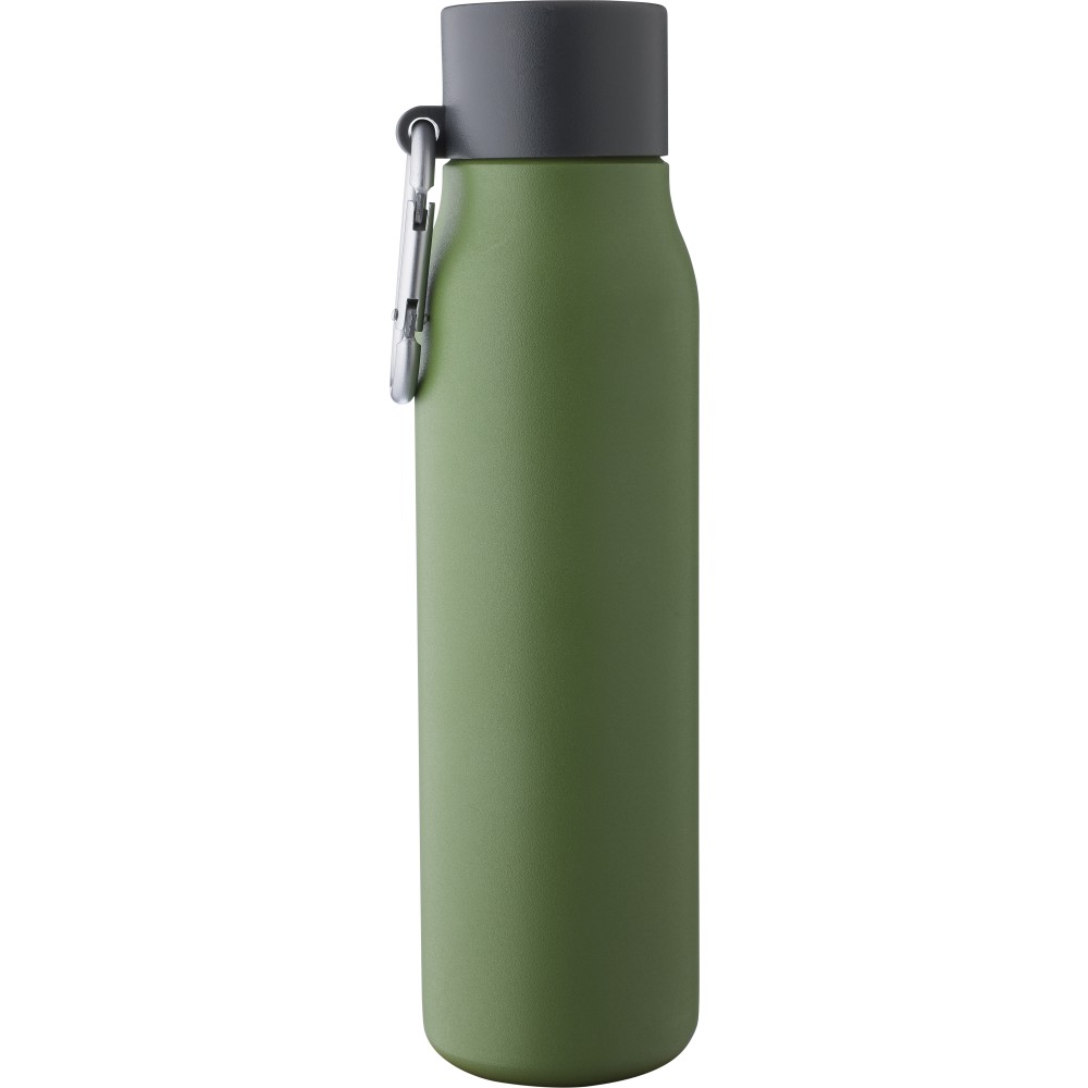 Újraacél palack, 600 ml, zöld (termosz)