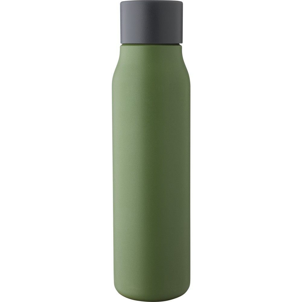 Újraacél palack, 600 ml, zöld (termosz)