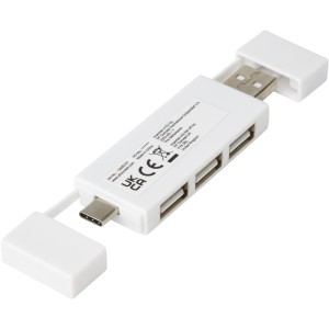 Mulan dual USB 2.0 hub, fehr (vezetk, eloszt, adapter, kbel)