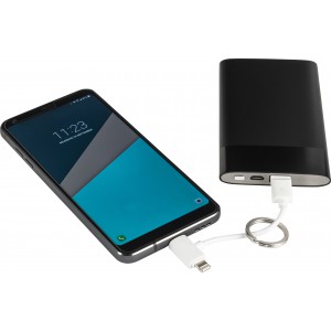 USB töltőkábel kulcstartó, fehér (vezeték, elosztó, adapter, kábel)