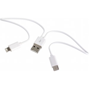 USB töltőkábel szett, fehér (vezeték, elosztó, adapter, kábel)