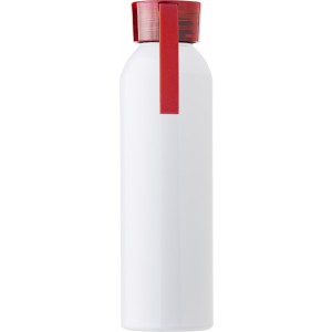 Alumnium palack, 650 ml, fehr/piros (vizespalack)