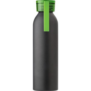 Alumnium palack, 650 ml, fekete/lime (vizespalack)