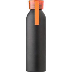 Alumnium palack, 650 ml, fekete/narancs (vizespalack)