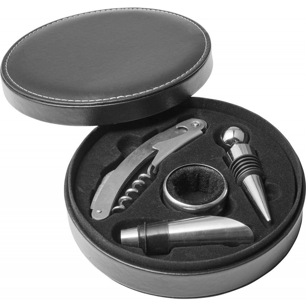 4 db-os boroskészlet, fekete (bor, pezsgő, cocktail felszerelés)